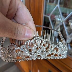 Elegant Silver Crystal Tiara